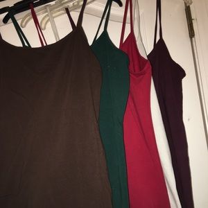 5 different colored tank tops/ camis